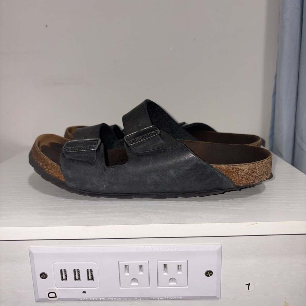 Birkenstock Arizona Black Leather Sandals Women's Size 37